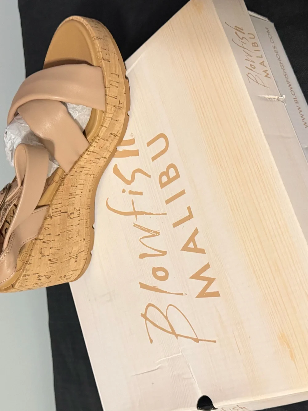 Blowfish Malibu Nude Tan Wedge Sandals